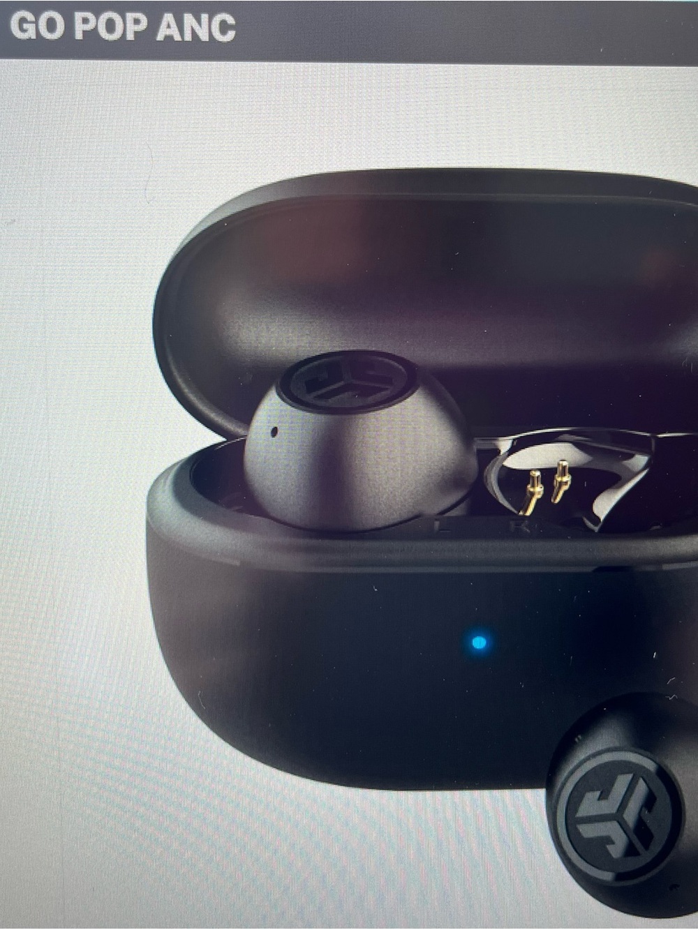 JLab Black Go Pop ANC True Wireless Earbuds Headphones w/ Charging Case - Picture 8 of 8